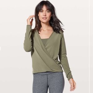 lululemon Full Freedom Long Sleeve in Sage Olive in Nulu Fabric